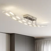 Lindby LED stropna svetilka Jarda, steklo, dolžina 134 cm, z možnostjo - Dnevna soba/jedilnica - Sodobni - matirano, mat nikelj
