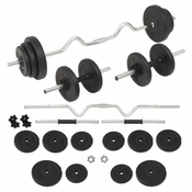 Greatstore Komplet uteži in ročk 30 kg