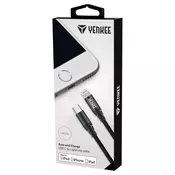 Yenkee YCU 631 MFi BK USB C/svetloba 1m