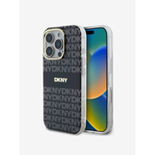 DKNY PC/TPU Repeat Pattern Tonal Stripe Magsafe Zadní Kryt pro iPhone 16 Pro Max Black Ovitek za telefon Vijolična