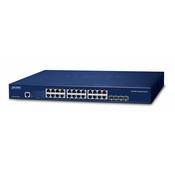 PLANET Layer 3 24-Port 10/100/1000T Upravljano L3 Gigabit Ethernet (10/100/1000) 1U Plavo