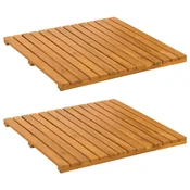 Vidaxl Kopalniška preproga Enobarvno Rjava 50 x 50 cm les