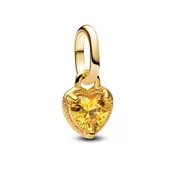Pandora Pozlačen mini obesek Heart Shine Me 763862C01