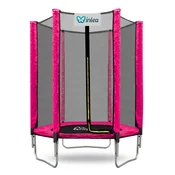 INLEA PREMIUM Jump Trampolin 150 cm z zunanjo zaščitno mrežo – roza