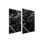 shumee STEKLENA ZAŠČITNA KROŽNIKA ZA KUHINJO 2x35x52 KAMNI