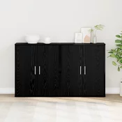 Kreveta 2 pcs Crni hrast 60 x 31 x 70 cm Konstruirano drvo