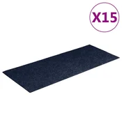 Vidaxl Preproge za stopnice samolepilne 15 kosov 60 x 25 cm temno modre pravokotne