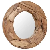 Vidaxl Okrasno ogledalo tikovina 60 cm okrogle oblike