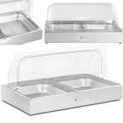 Royal Catering Vitrina za zajtrk z pokrovom rolltop 2x GN 1/2 2x 4 l