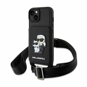Karl Lagerfeld Karl Lagerfeld Crosssbody NFT Saffiano Karl & Choupette - etui za iPhone 14 (črno)