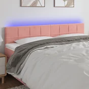 Vidaxl vidaXL Vzglavje postelje z LED svetlo roza 200x5x78/88 cm žamet