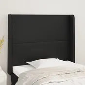 Vidaxl vidaXL Vzglavnik s krilci črn 83x16x118/128 cm umetno usnje