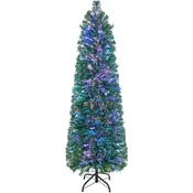 COSTWAY Umetno božično drevo z razsvetljavo iz optičnih vlaken 180 cm, (5000073808)