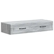 vidaXL Stenska stranska miza Siva Sonoma 87,5 x 34,5 x 17 cm
