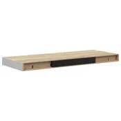 Vidaxl Stenska polica barva hrasta in bela 60x23,5x3,8 cm MDF