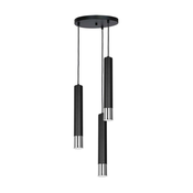 Luster na sajli NEST 3xGU10/8W/230V crna/sjajni hrom
