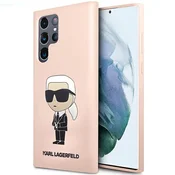 Karl Lagerfeld ovitek za Samsung S23 Ultra Silicone Ikonik Karl, roza