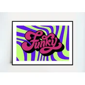 Funky retro plakat 20x31 cm A4 barvit psihedeličen slog