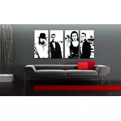 Rucno slikane slike na platnu Pop Art U2 in Black 4-delne 160x80cm ()