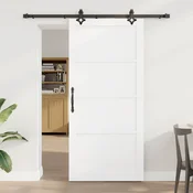 vidaXL Drsna vrata 93 x 202 cm Inženirski les Bela in črna