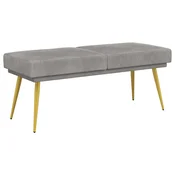 vidaXL Dvojna klop Svetlo siva 120 x 45 x 46 cm Žamet