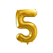 shumee Folija balon številka 5, 86 cm, zlat