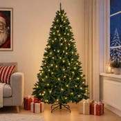 Umetno Zložljivo Božično Drevo 210 cm 300 LED Toplo bela