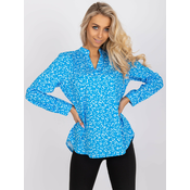 Loose blue blouse with Inesa print