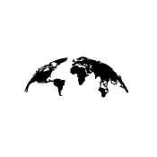Wallxpert Zidna dekoracija World Map, 100x39cm, Crna