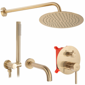 Set za skrito kopalno kad in prho Rea Lungo Brushed Gold + BOX