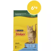 Friskies Adult suha hrana za mačke, losos in zelenjava, 4 x 1,5kg