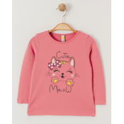 VIA GIRLS Majica za devojcice Cute Meow, Roze