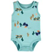 CARTERS Body brez rokavov Blue Jeep boy 18m