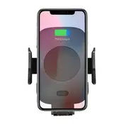 Nosilec za telefon v avtomobilu, z brezžičnim polnjenjem, motorni nastavek, senzor gibanja, Qi, črn