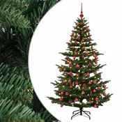 Vidaxl Umetna božična jelka z bučko 240 cm 300 LED Toplo bela