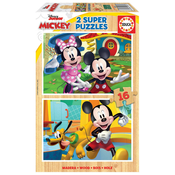 Drevené puzzle Mickey & Minnie Disney Educa 2x16 dielov EDU19287