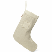 ferm LIVING Božična nogavica VELA 50 cm, bela, bombaž, čvrsta LIVING