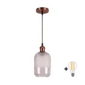 Brilagi - LED lestenec na žici RETRO GLASS 1xE27/60W/230V premer 14 cm bakrena/bela