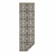 Črno-krem zunanja preproga NORTHRUGS Jardin, 80 x 250 cm