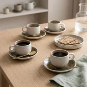 Evviva Set skodelica za črno kavo Stones 100ml/4 kos/rjava/keramika