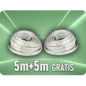 V-TAC Notranji LED trak 11W/m, 900lm/m, 12V, 5m + 5m gratis! Farba svetla: Topla bela
