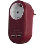 Razdelilec Entac, 1x 16A 2x USB, bordo