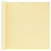 shumee vidaXL Balkonska pregrada, bež, 90x600 cm, HDPE