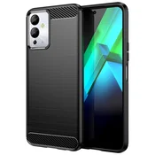 HURTEL Carbon Case etui za Infinix Note 12i, prožna silikonska karbonska ovitek, črn