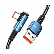 Essager 2m USB A do USB C 90-stopinjski hitri kotni kabel 100W 2 metra