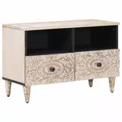 TV ormar s pohranom Bijelo 70 x 33,5 x 46 cm Cvrsto drvo manga