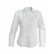 LADIES LONG-SLEEVED OXFORD SHIRT - White,S