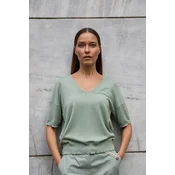 Ženski pulover Marisse olivne barve