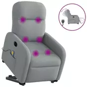 Vidaxl vidaXL Električni dvižni masažni stol, svetlo siv