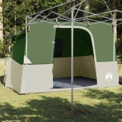 vidaXL Šotor s streho Drugo Zelena in črna 280 x 220 x 176 cm